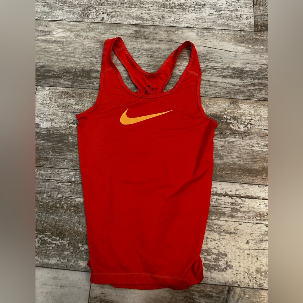 Nike Red Athletic Tank with Yellow Logo